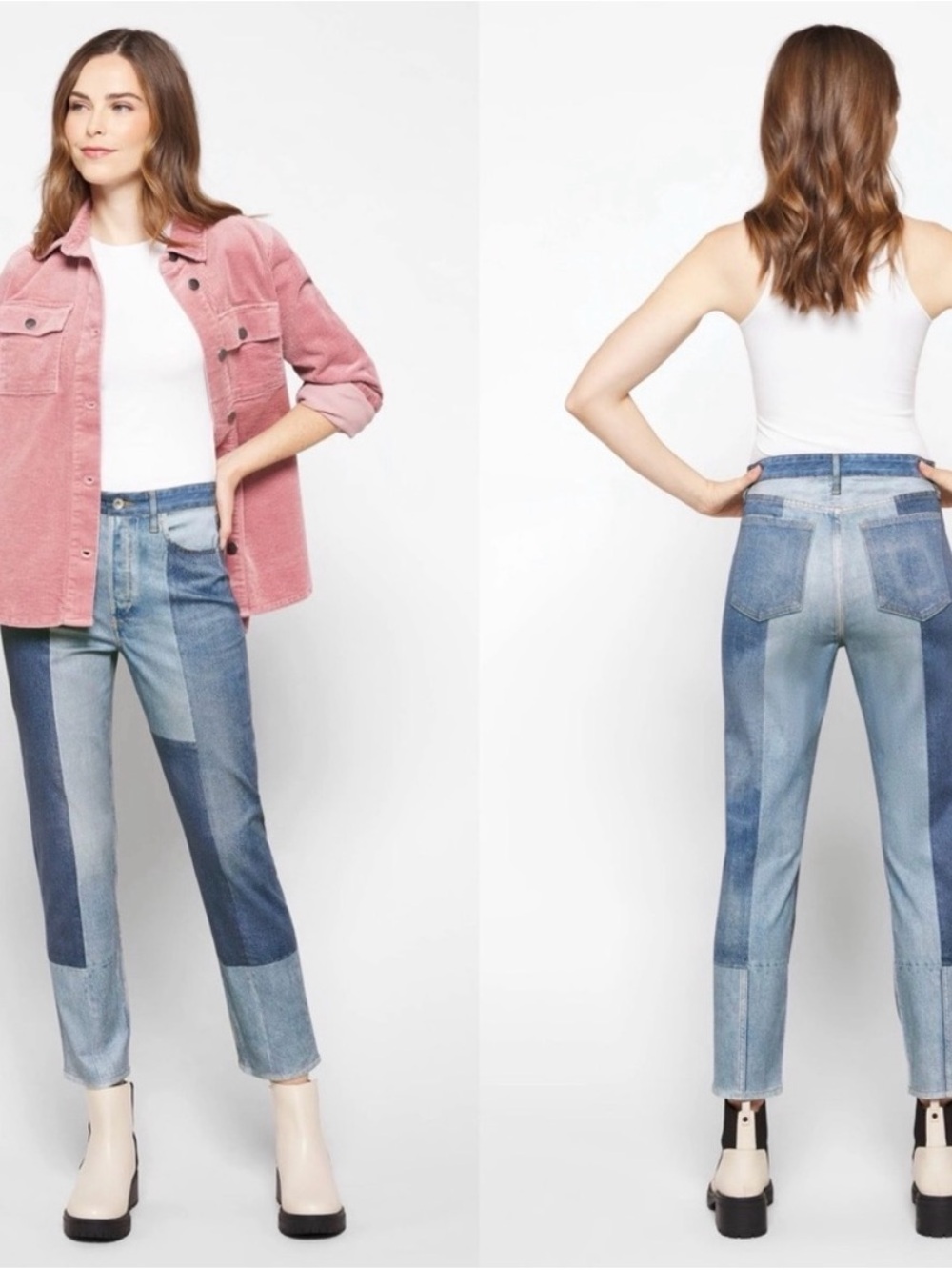 Rag & Bone NY - nPatchwork Blue Straight-Leg Jeans